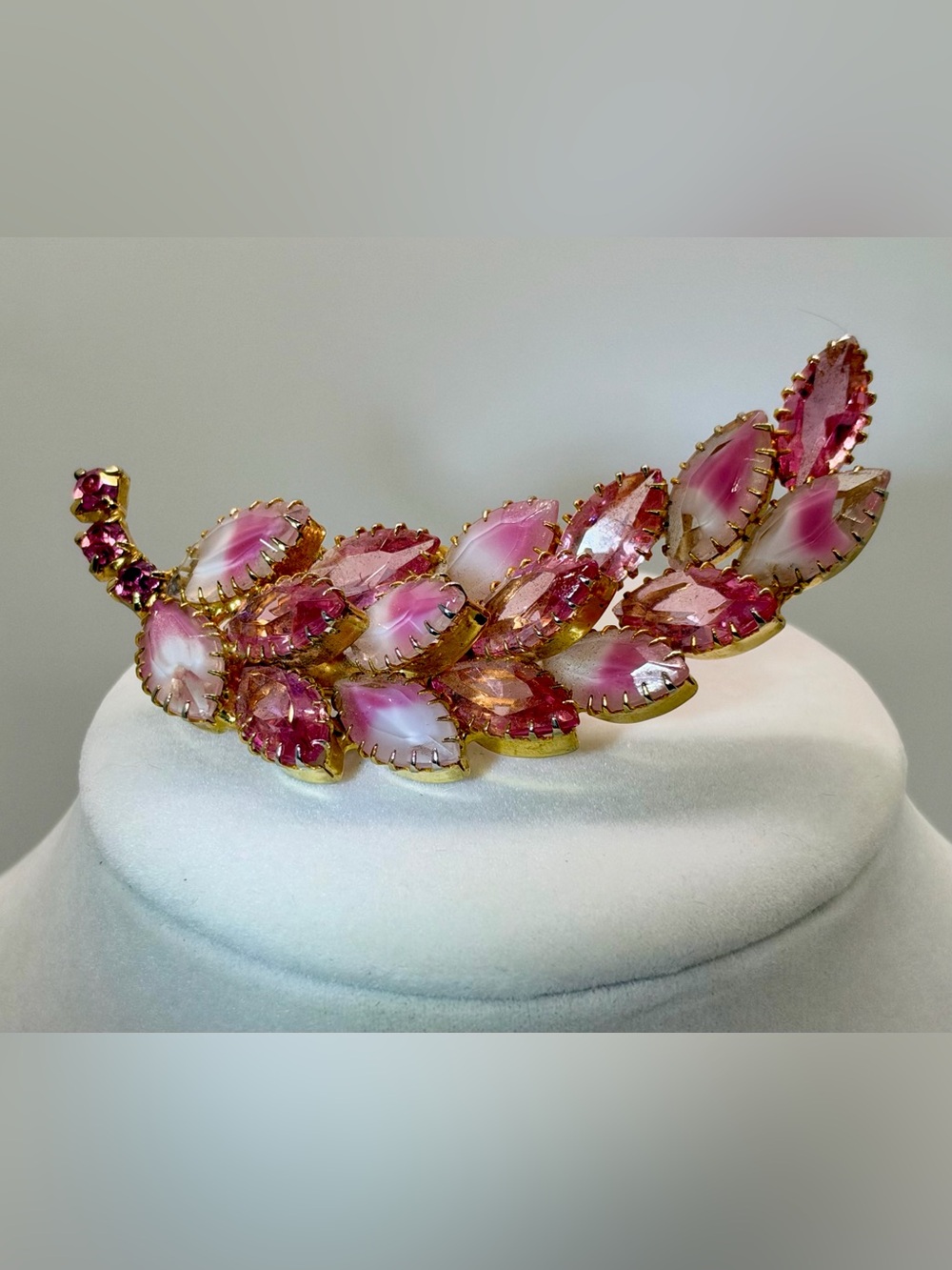 Pink Givre Spray Brooch